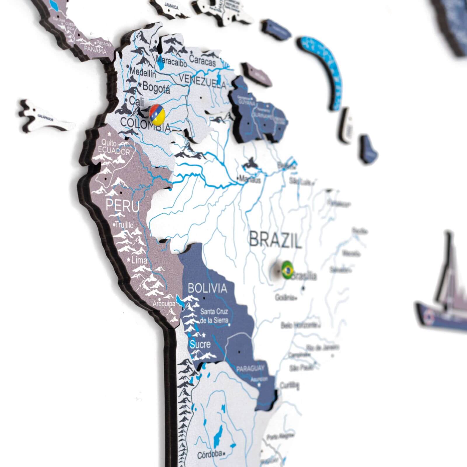 Mappa del Mondo 3D in Legno Cruise