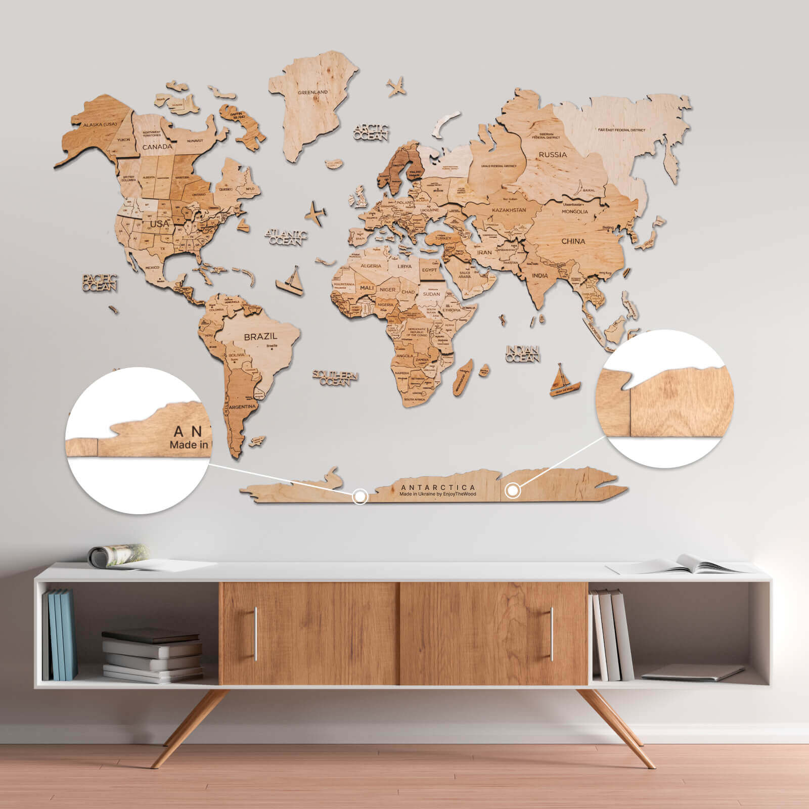 Antartide per Mappe nei Colori Naturali