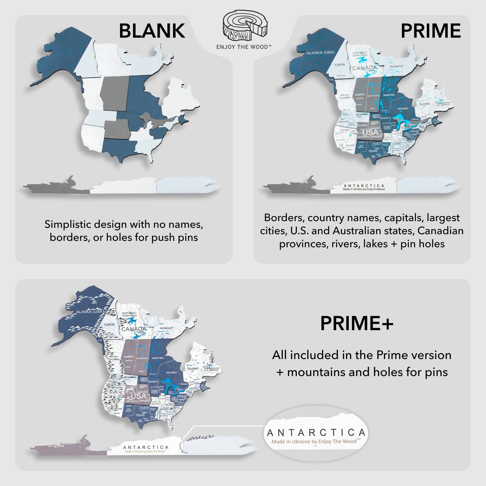 Mappa del Mondo 3D in Legno Cruise