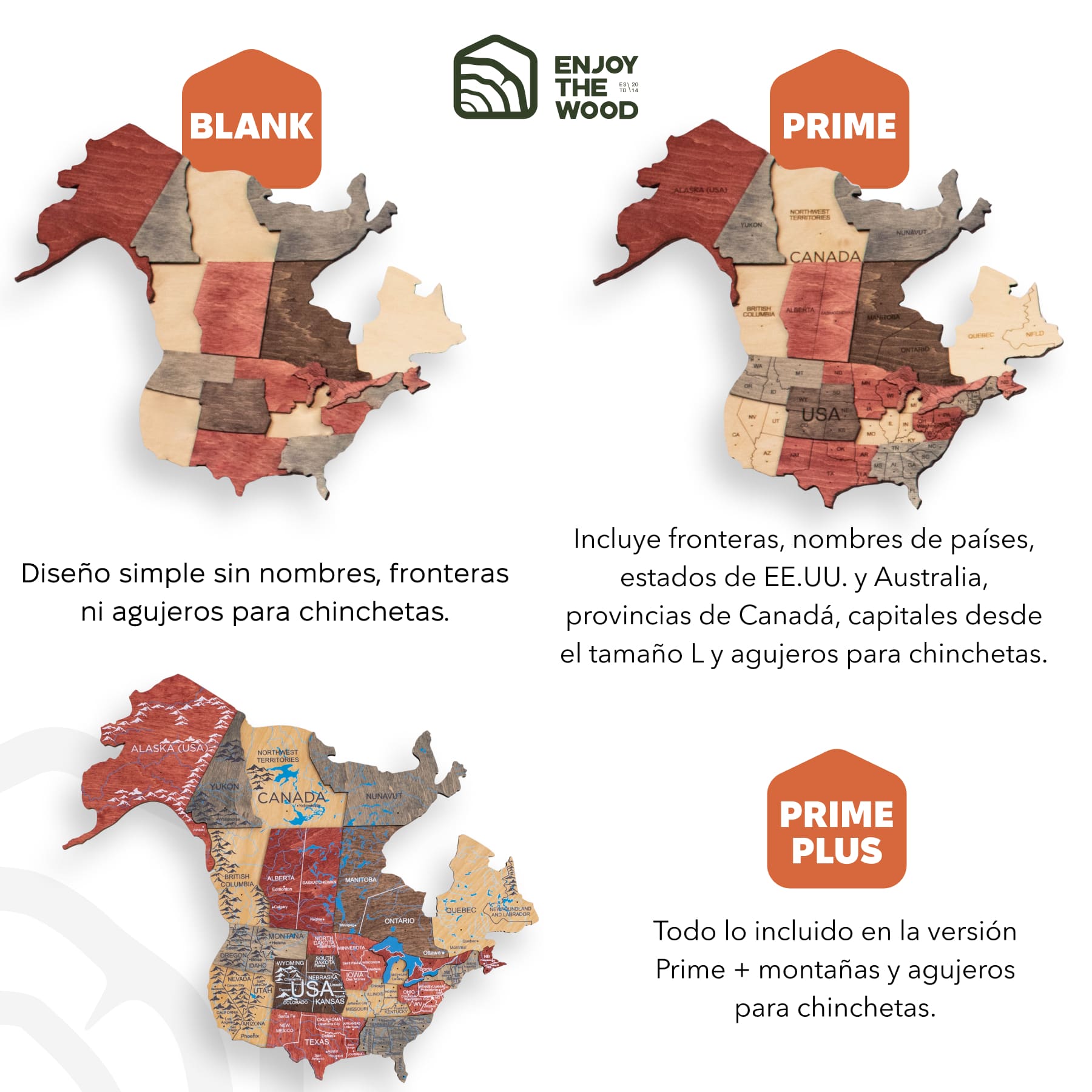Mappa del Mondo 3D in Legno Fusion