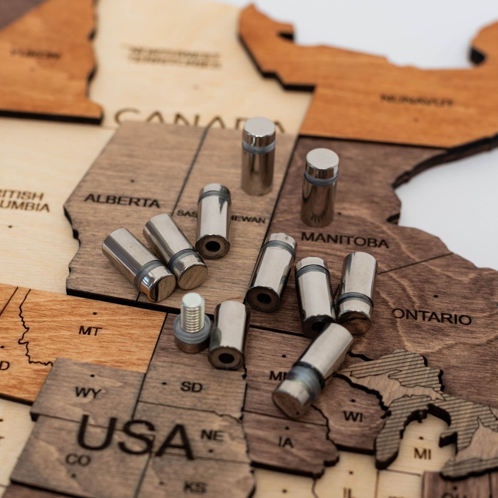 Mappa del Mondo 3D in Legno con Luce LED 3.0 Multicolore