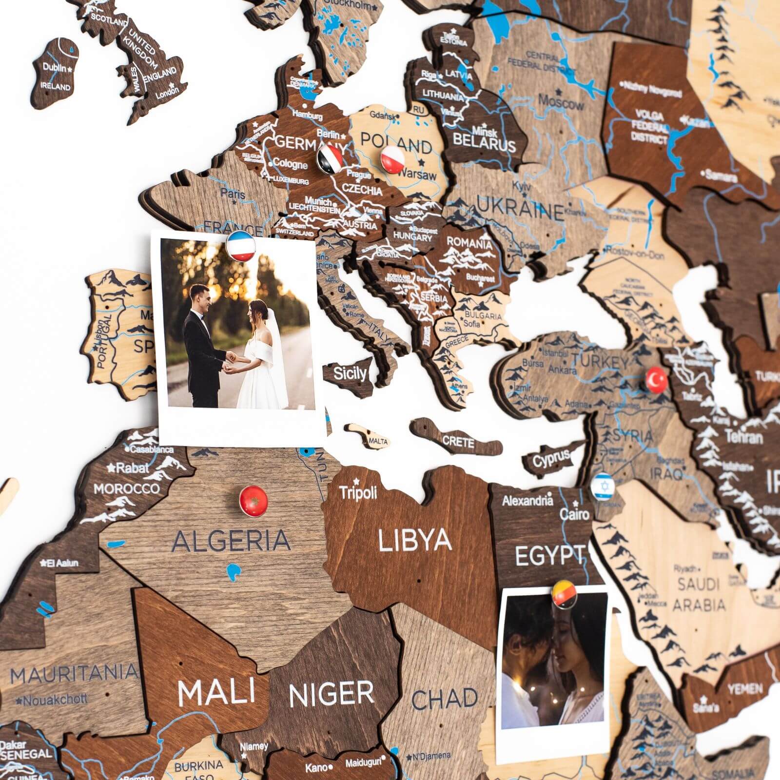 Mappa decorativa parete soggiorno stile multicolore