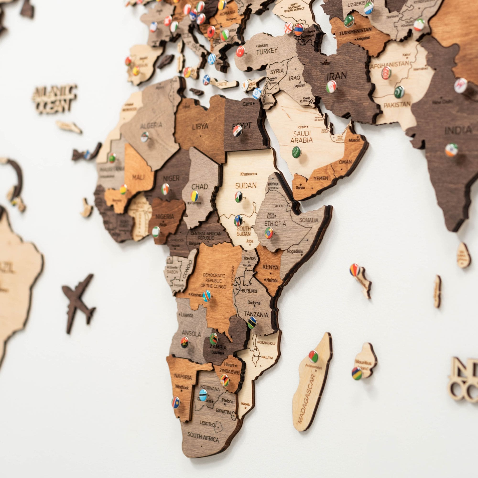 Mappa decorativa parete soggiorno stile multicolore