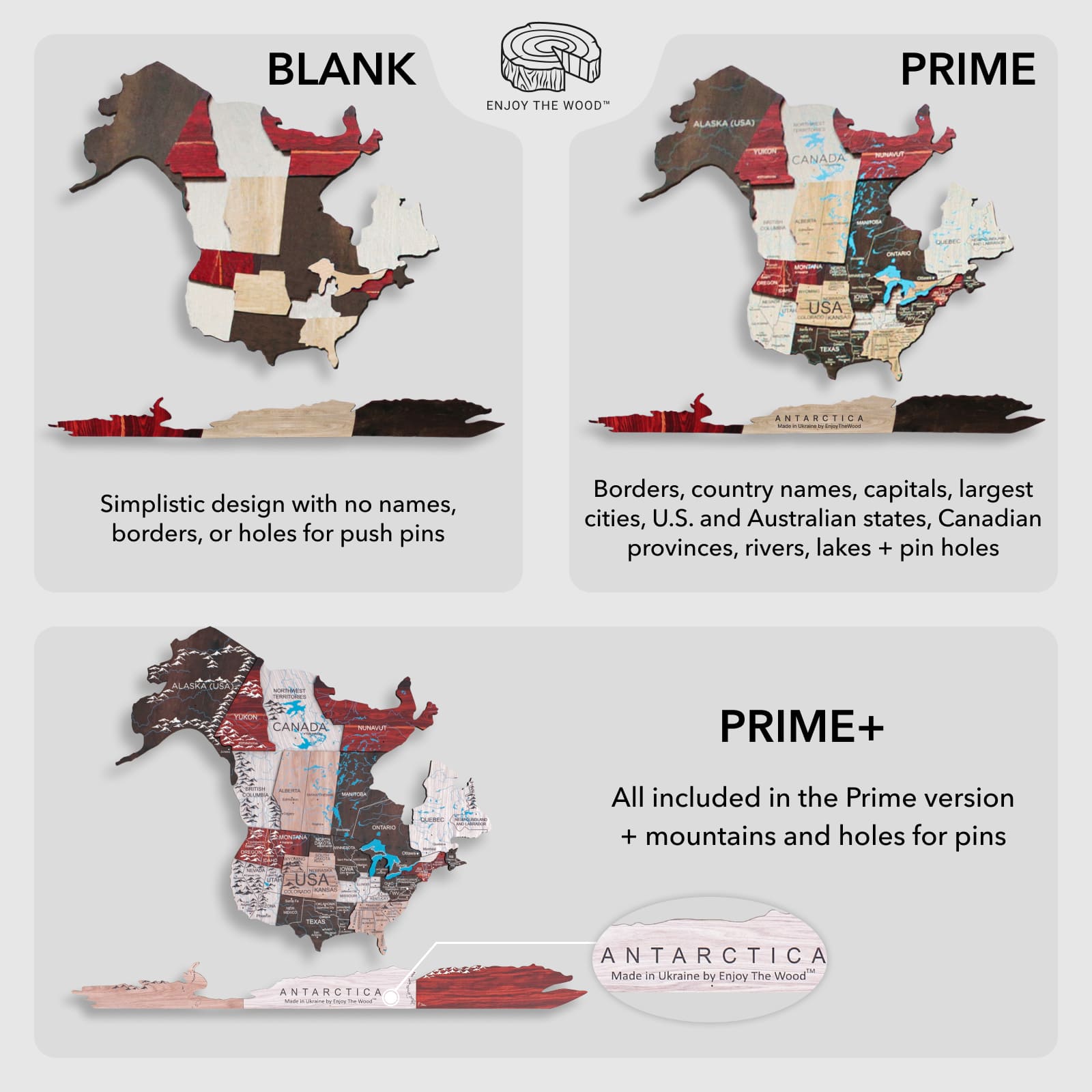 Mappa del mondo 3D in legno Urban stile contemporaneo