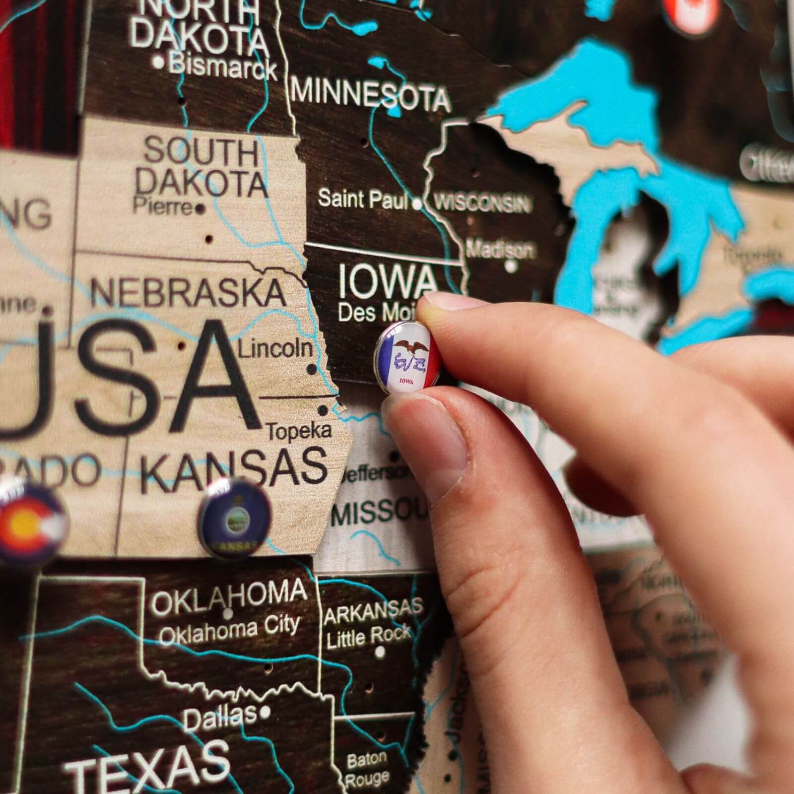 Mappa del mondo 3D in legno Urban stile contemporaneo