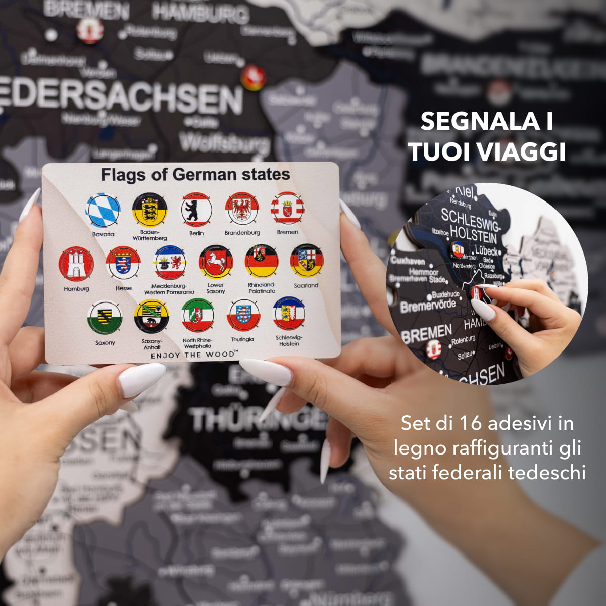 Mappa della Germania in legno Nordik