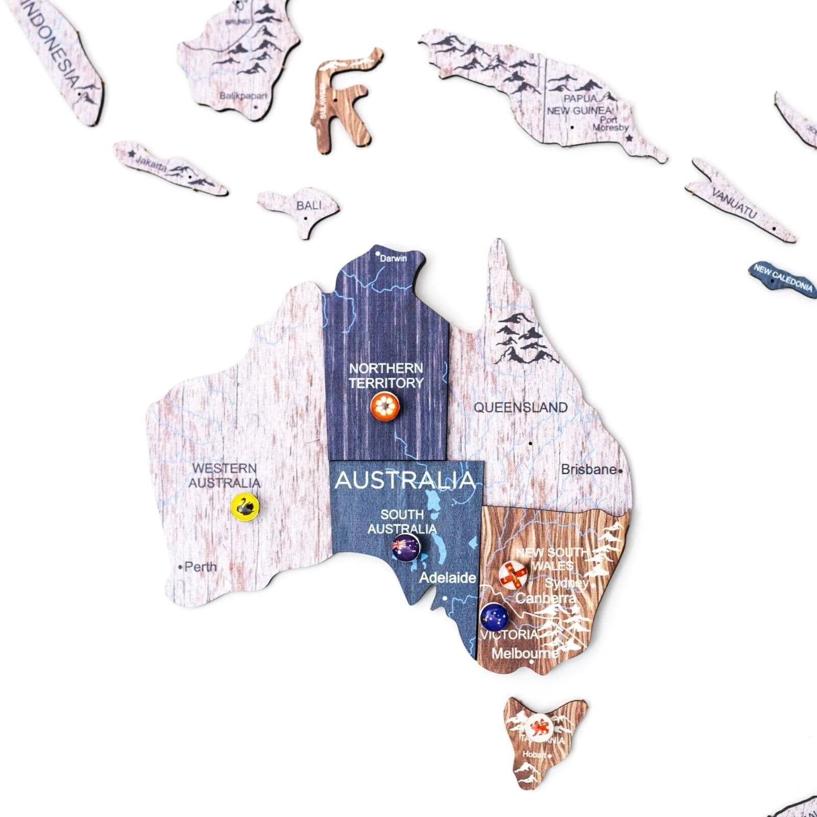 Mappa del mondo 3D in legno Mystery multicolore