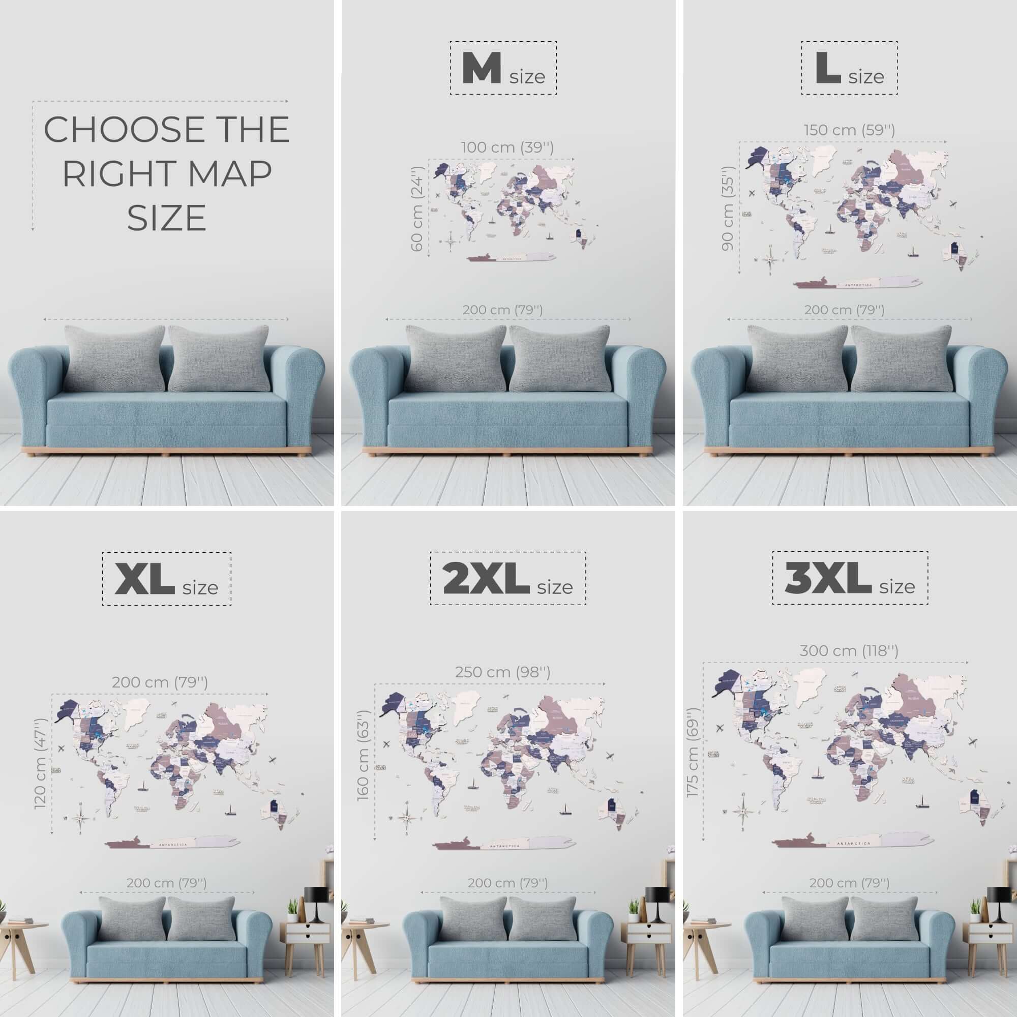 Mappa del Mondo 3D in Legno Cruise