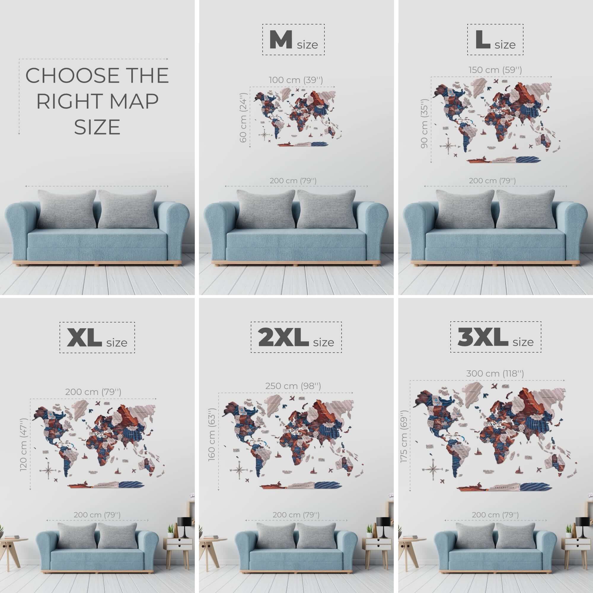 wooden map 3d wall decor