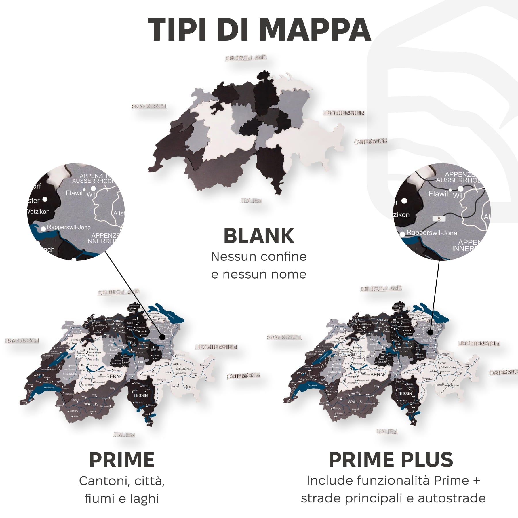 Mappa della Svizzera – Nordik