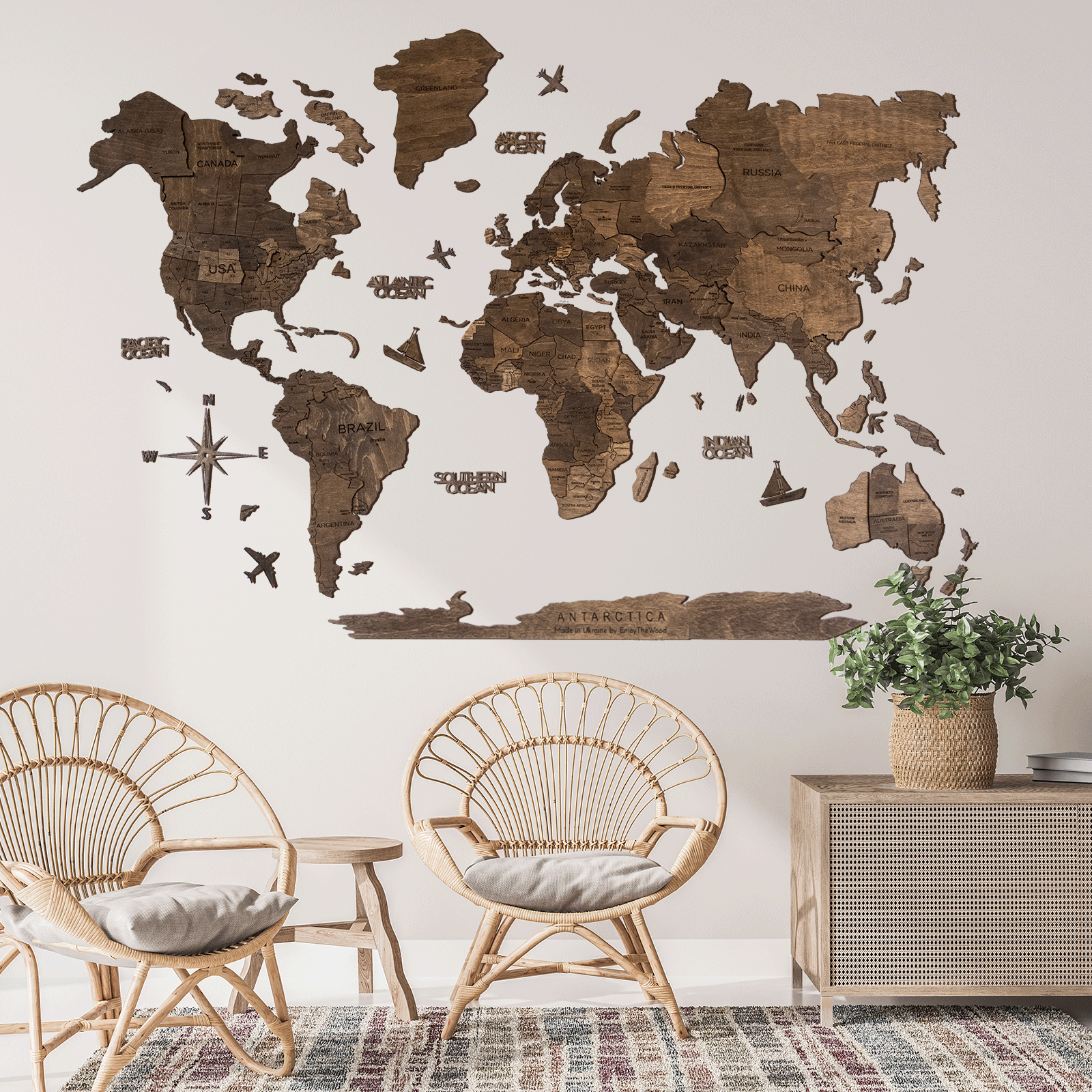 Antartide per Mappe nei Colori Naturali