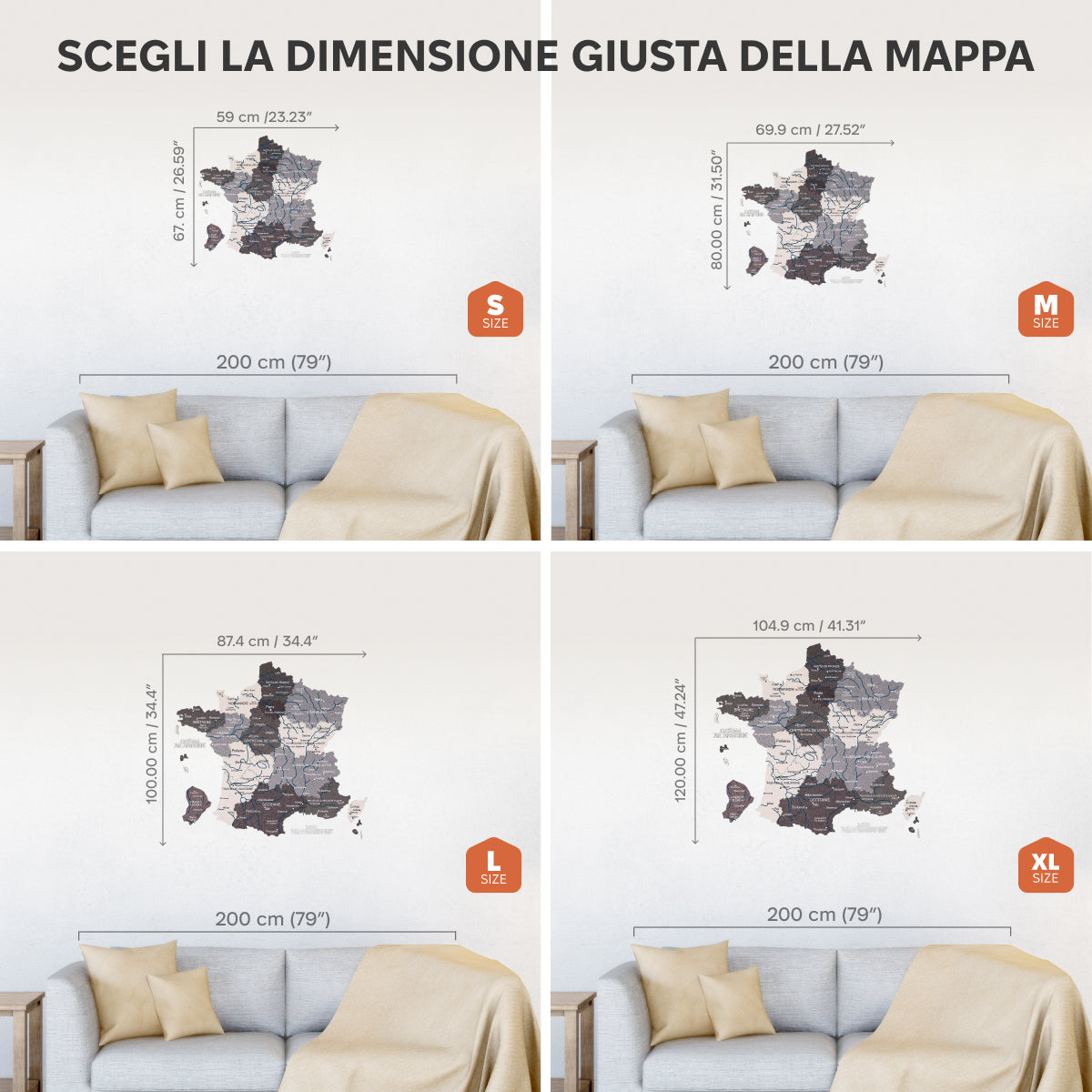 Mappa della Francia in legno Nordik