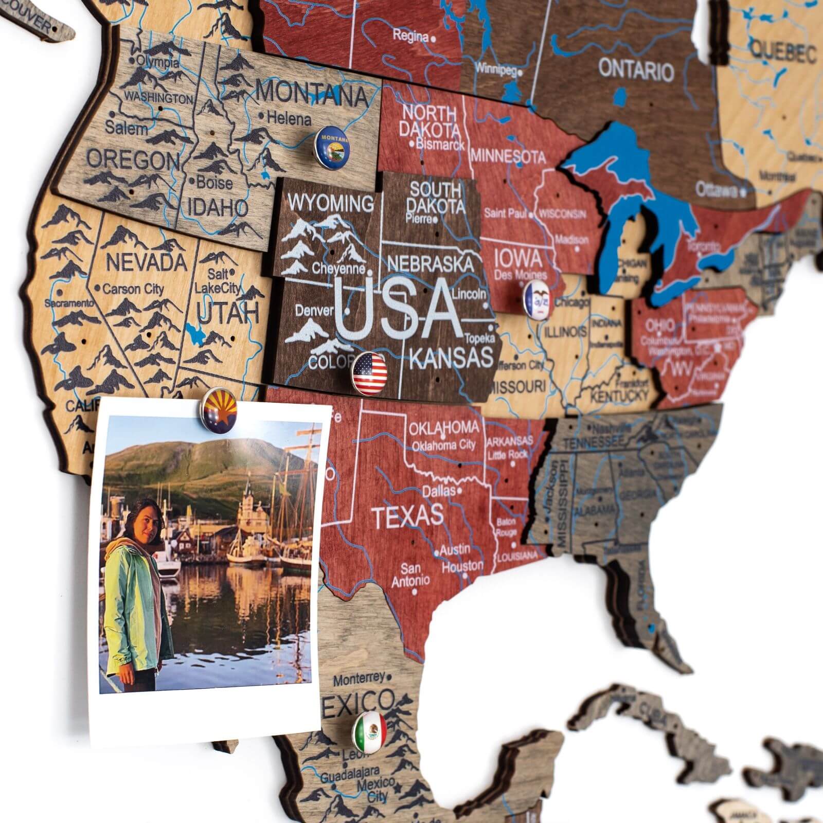 Mappa del Mondo 3D in Legno Fusion