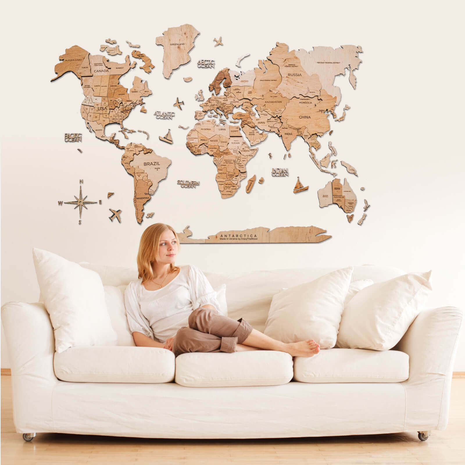 Antartide per Mappe nei Colori Naturali