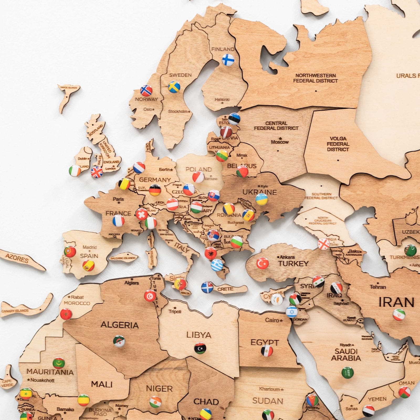 Mappa decorativa da parete legno chiaro