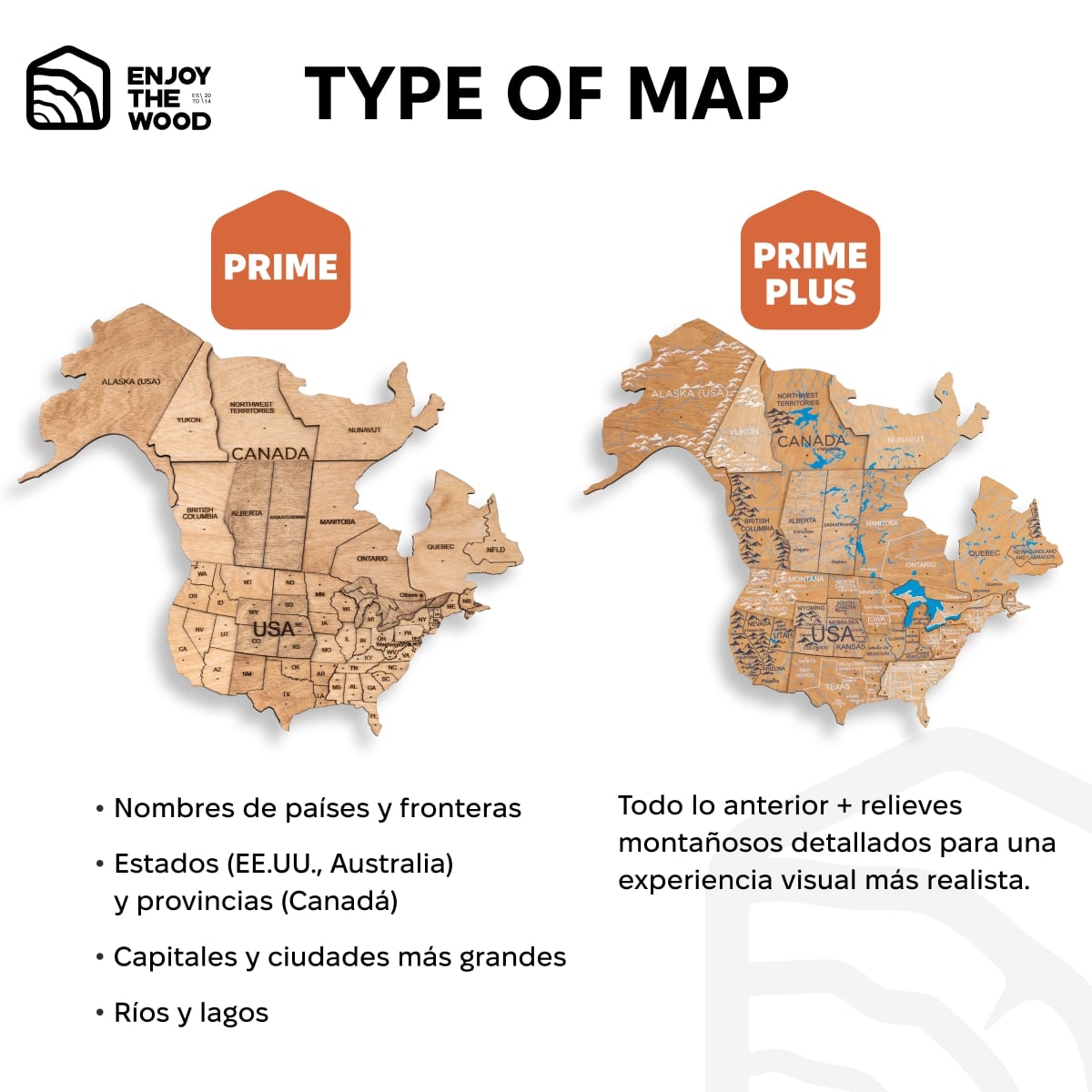 Mappa del Mondo 3D in Legno con Luce LED 3.0 Chiaro