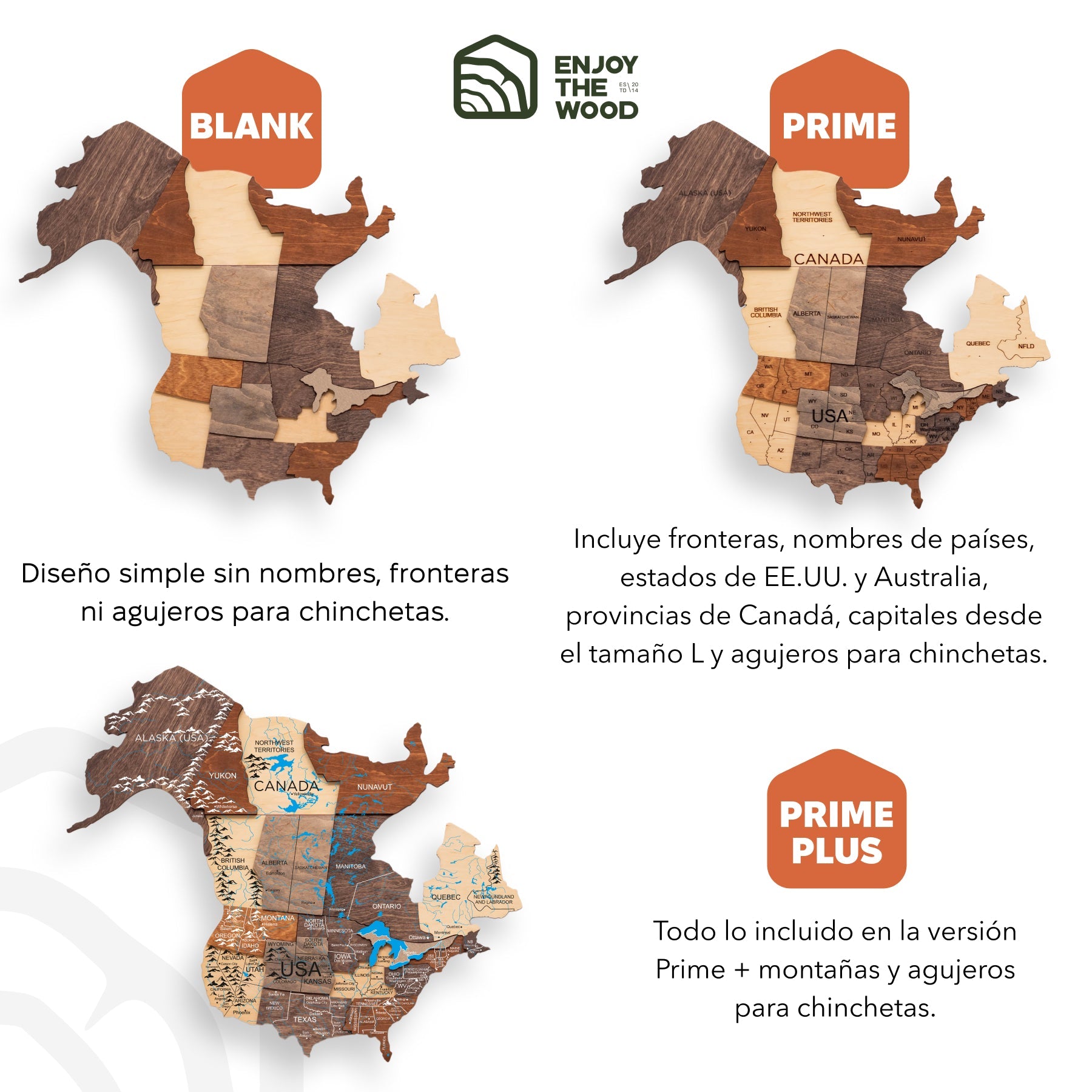 Mappa del mondo 3D in legno multicolore da parete