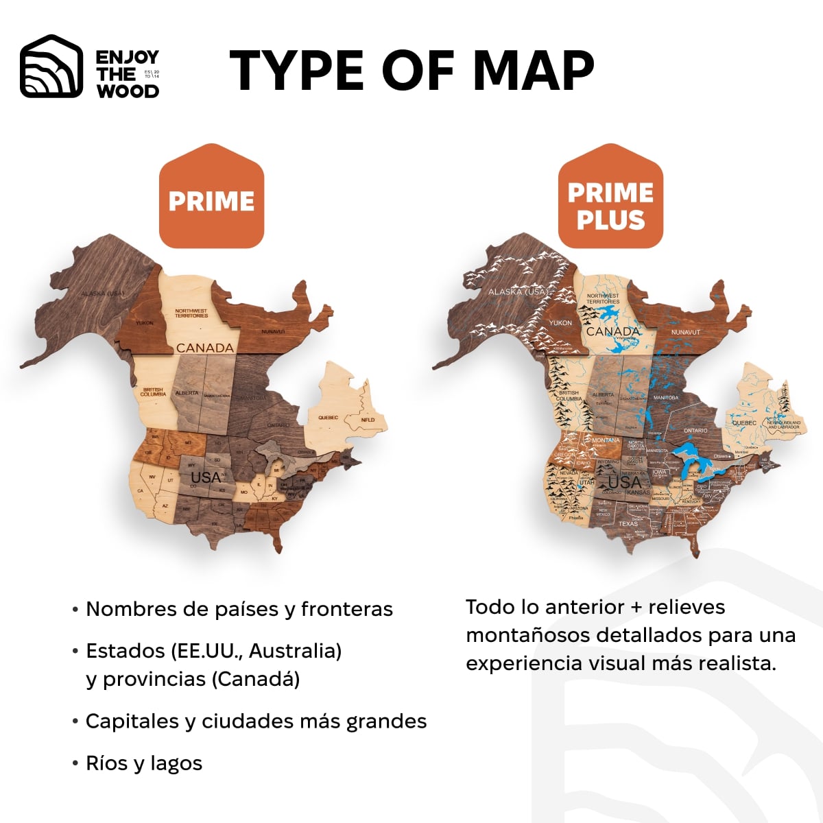 Mappa del Mondo 3D in Legno con Luce LED 3.0 Multicolore