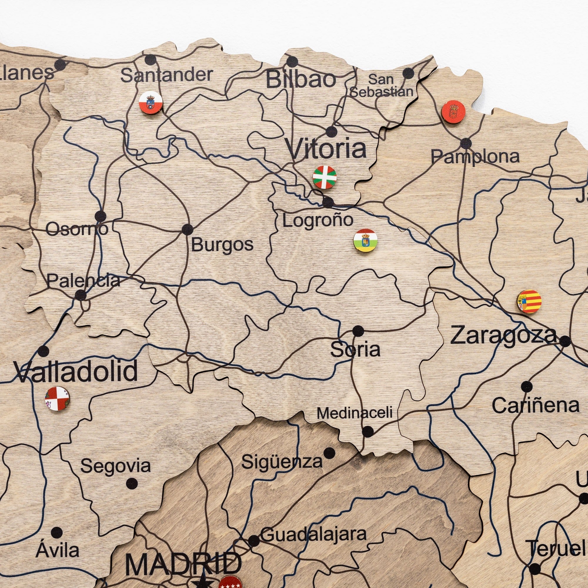 Mappa della Spagna in legno Terra