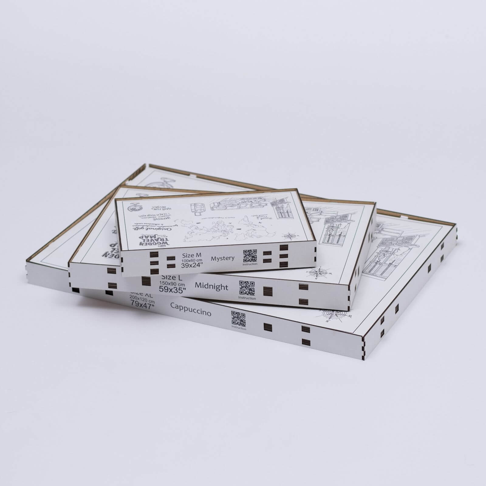 Mappa del Mondo 2D in Legno Cappuccino