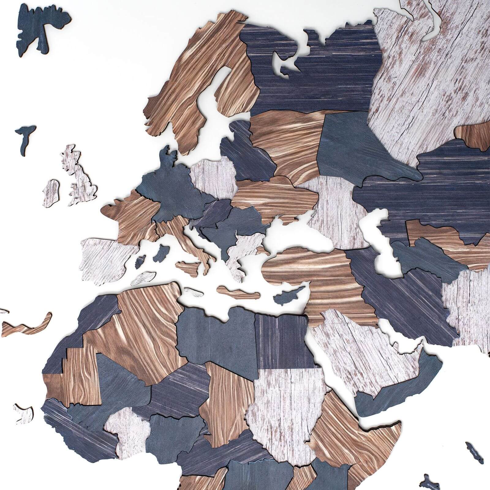 Mappa del mondo 3D in legno Mystery multicolore