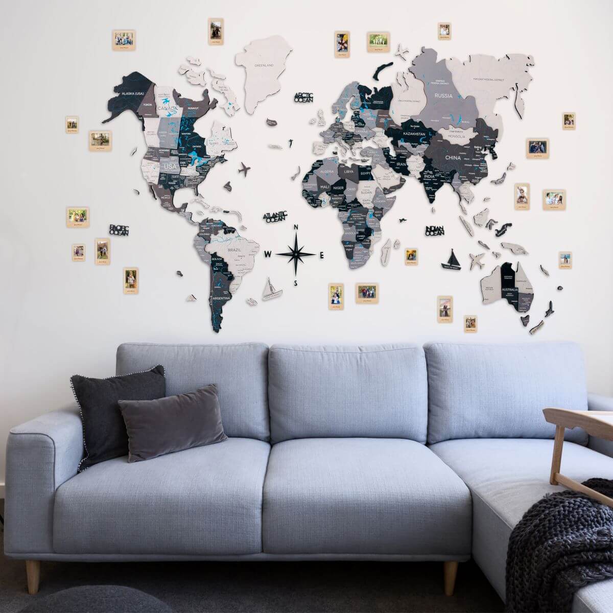 Set di 9 Cornici Portafoto in Legno 3.0