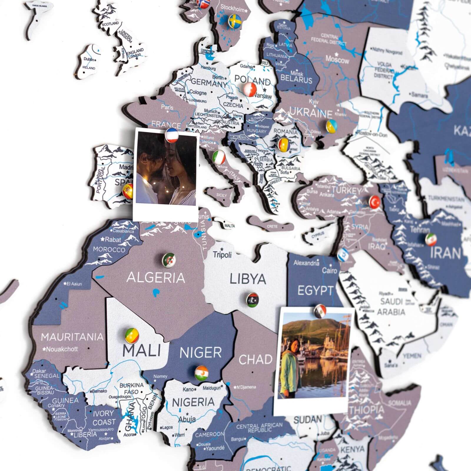 Mappa del Mondo 3D in Legno Cruise