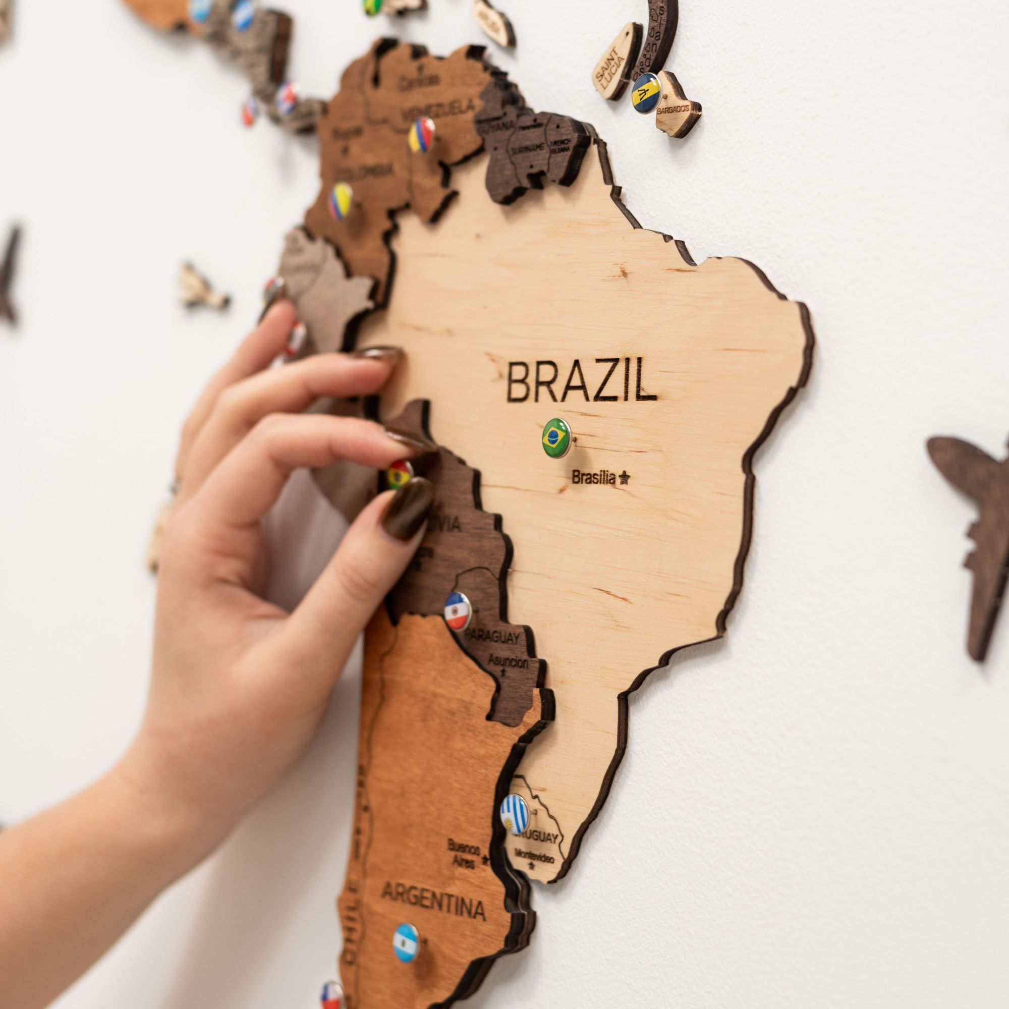 Mappa decorativa parete soggiorno stile multicolore