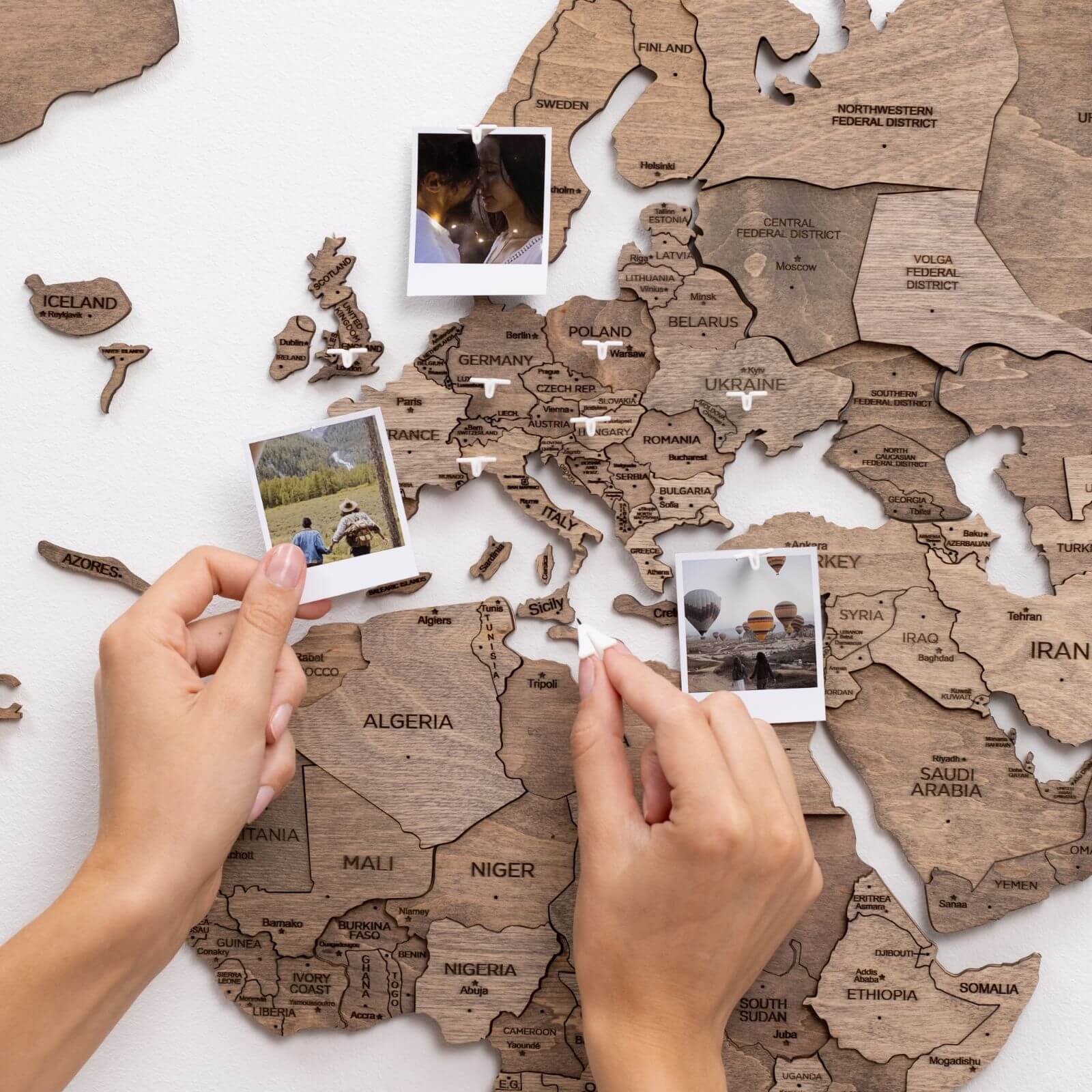 Mappa murale legno Terra decorazione casa