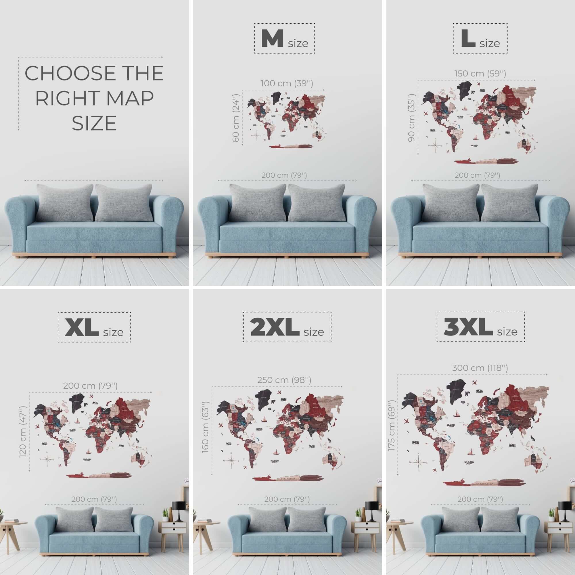 Mappa del Mondo in Legno 3D Cliff: