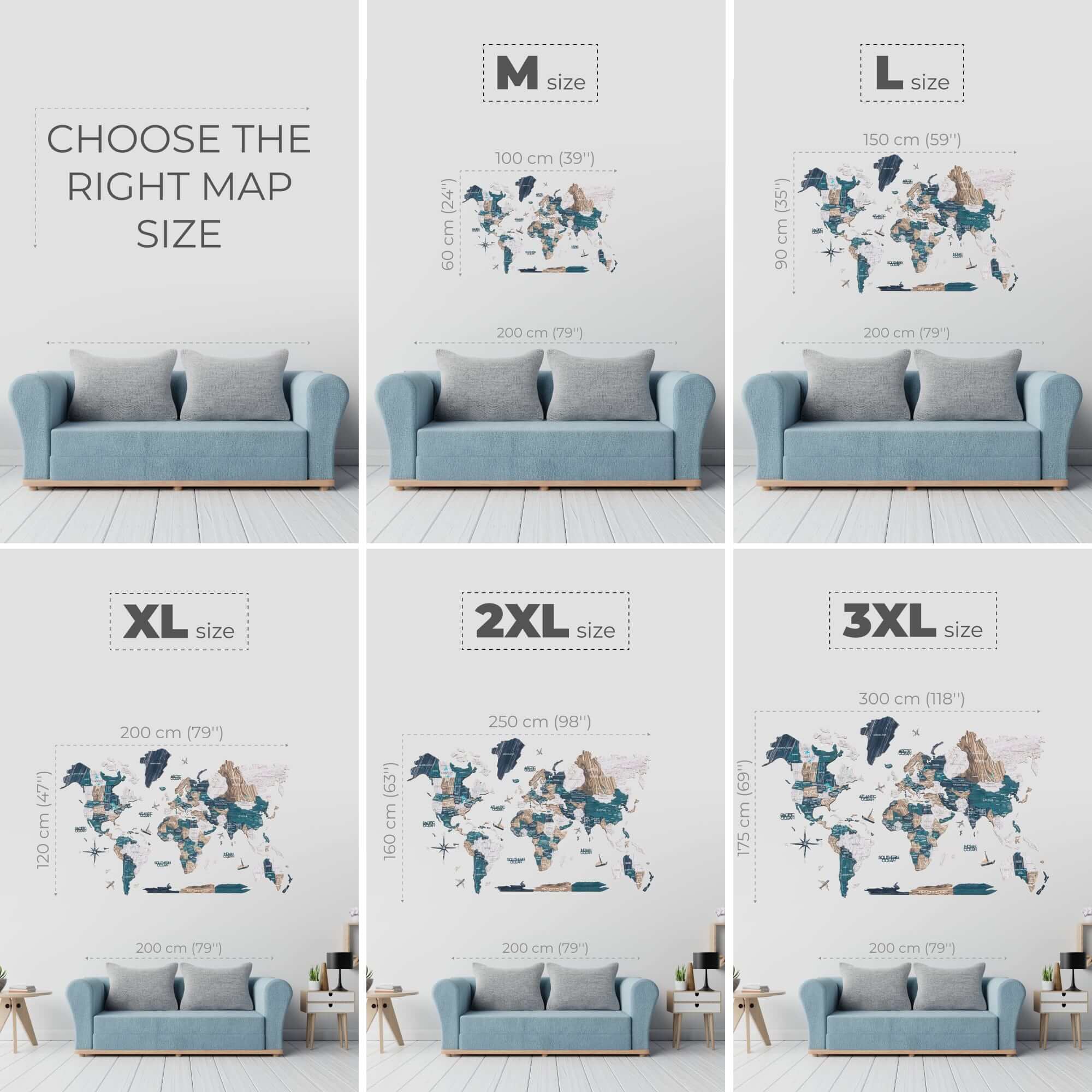 Mappa del mondo 3D in legno Mystery multicolore