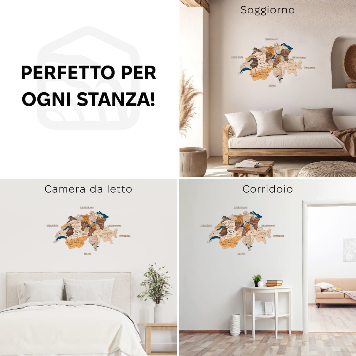 Mappa della Svizzera – Multicolor