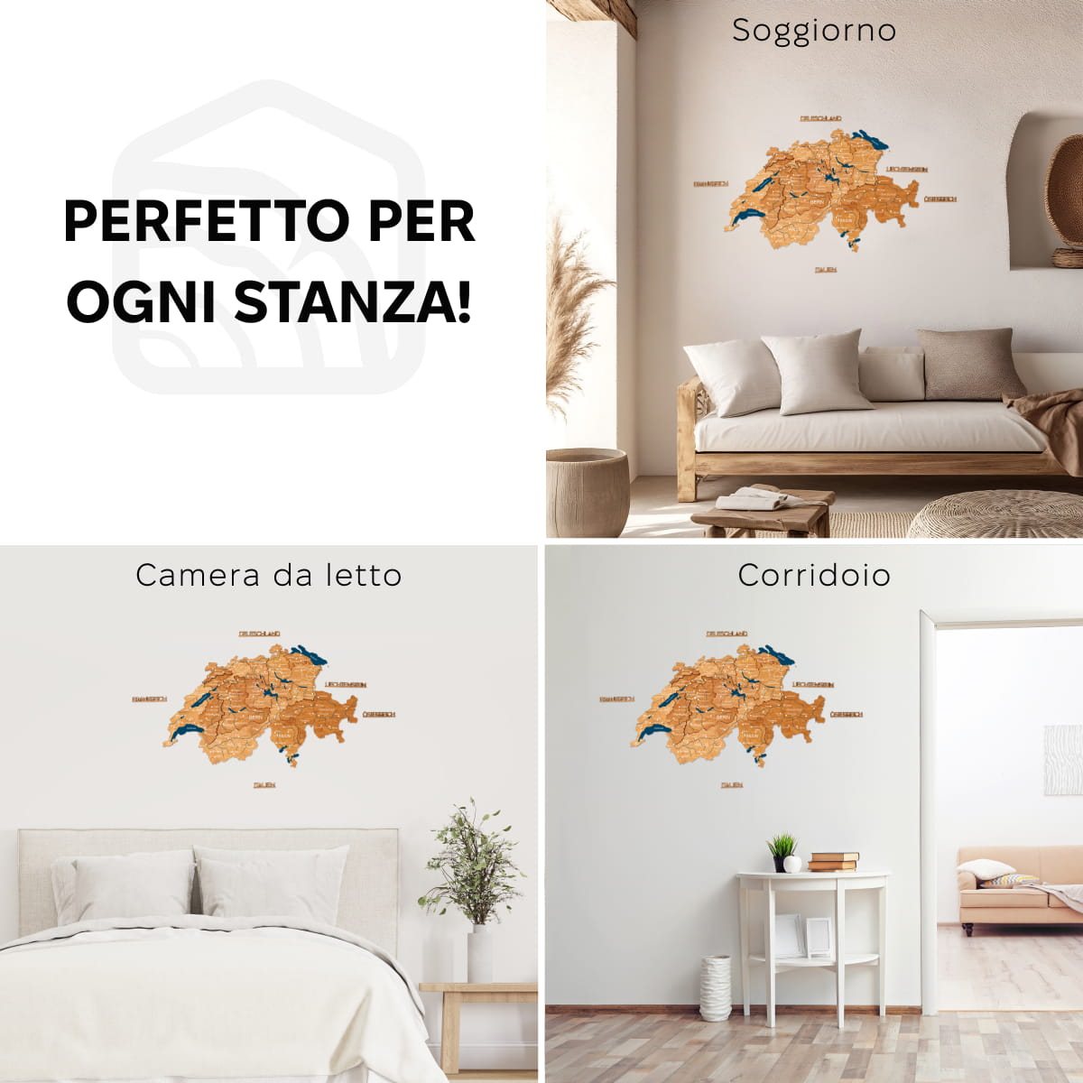 Mappa della Svizzera –Oak