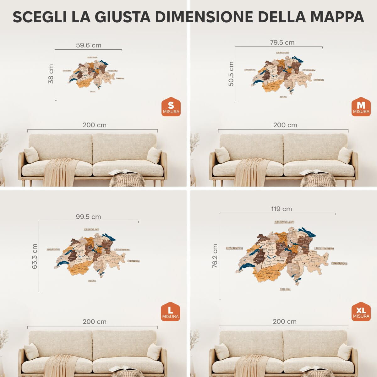 Mappa della Svizzera – Multicolor