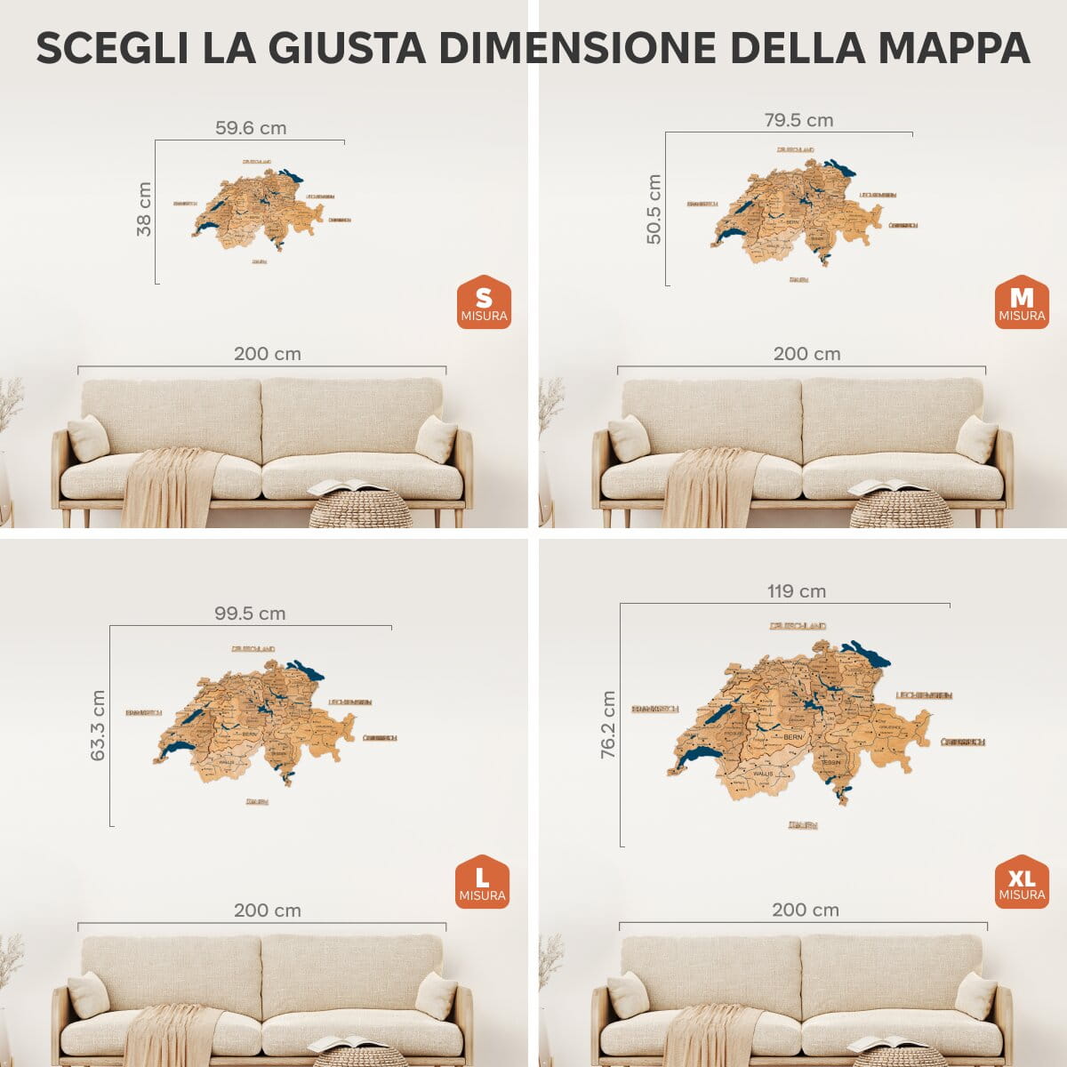 Mappa della Svizzera – Gold