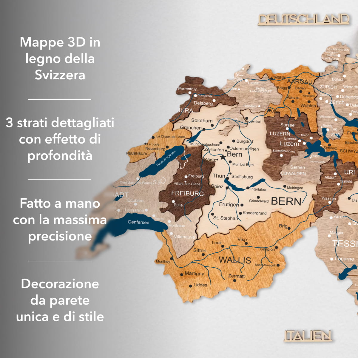 Mappa della Svizzera – Multicolor