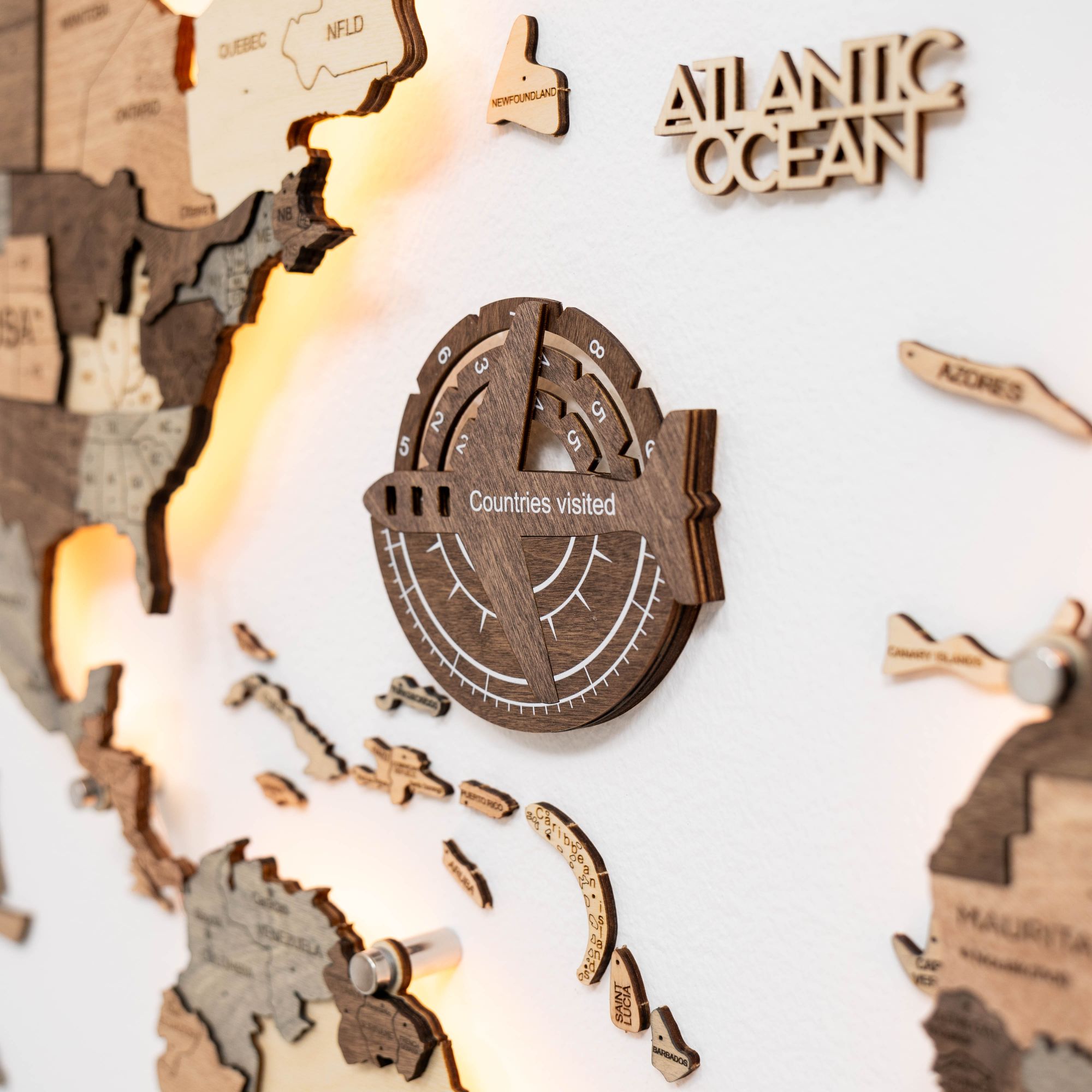 Travel Tracker – Mappa del Mondo 3D in Legno