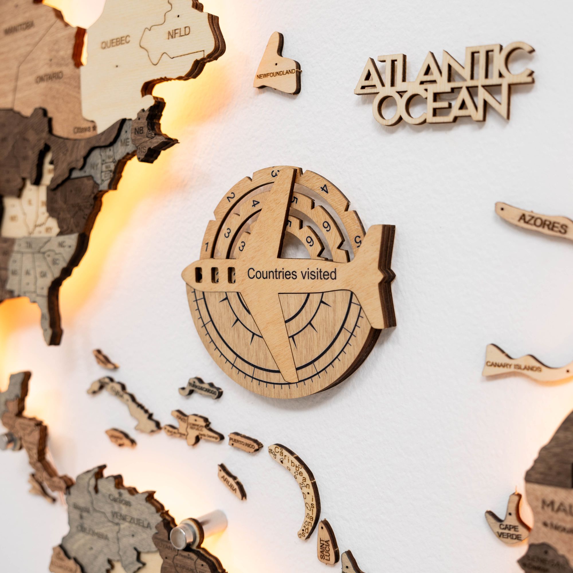 Travel Tracker – Mappa del Mondo 3D in Legno