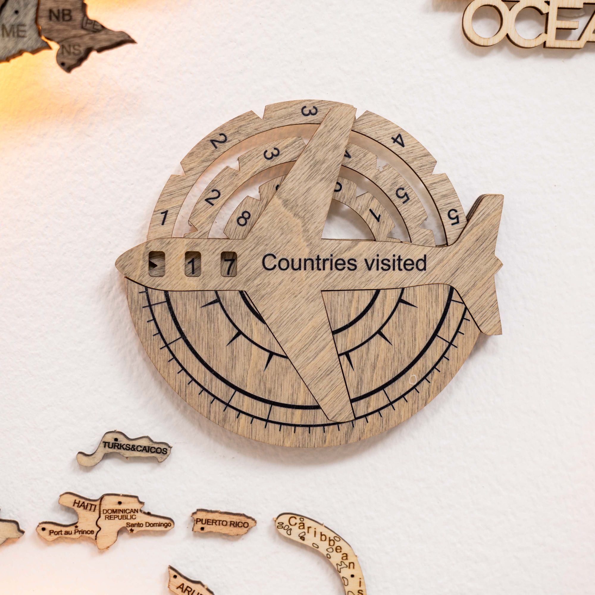 Mappa del Mondo in Legno 3D – Travel Tracker Terra
