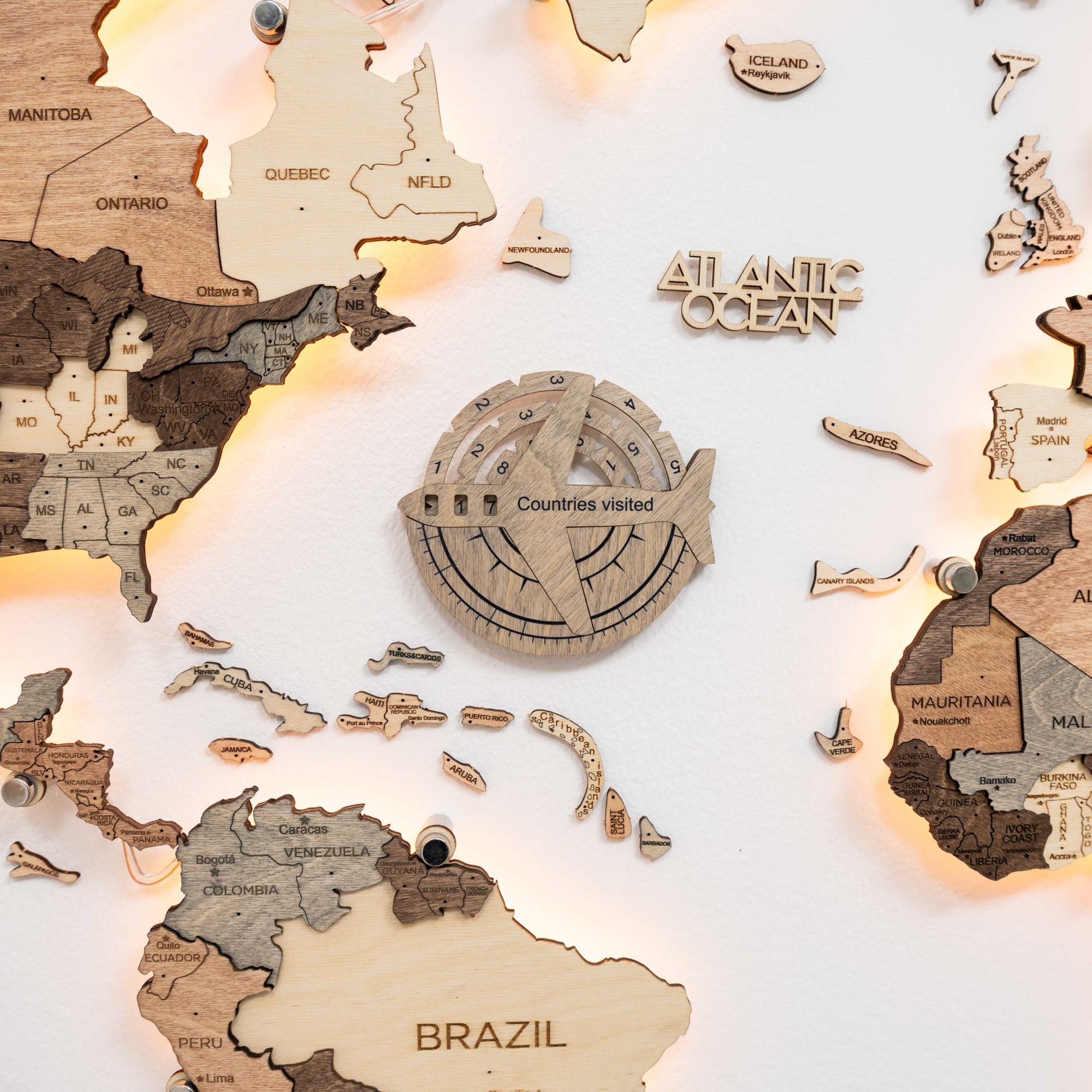 Travel Tracker – Mappa del Mondo 3D in Legno