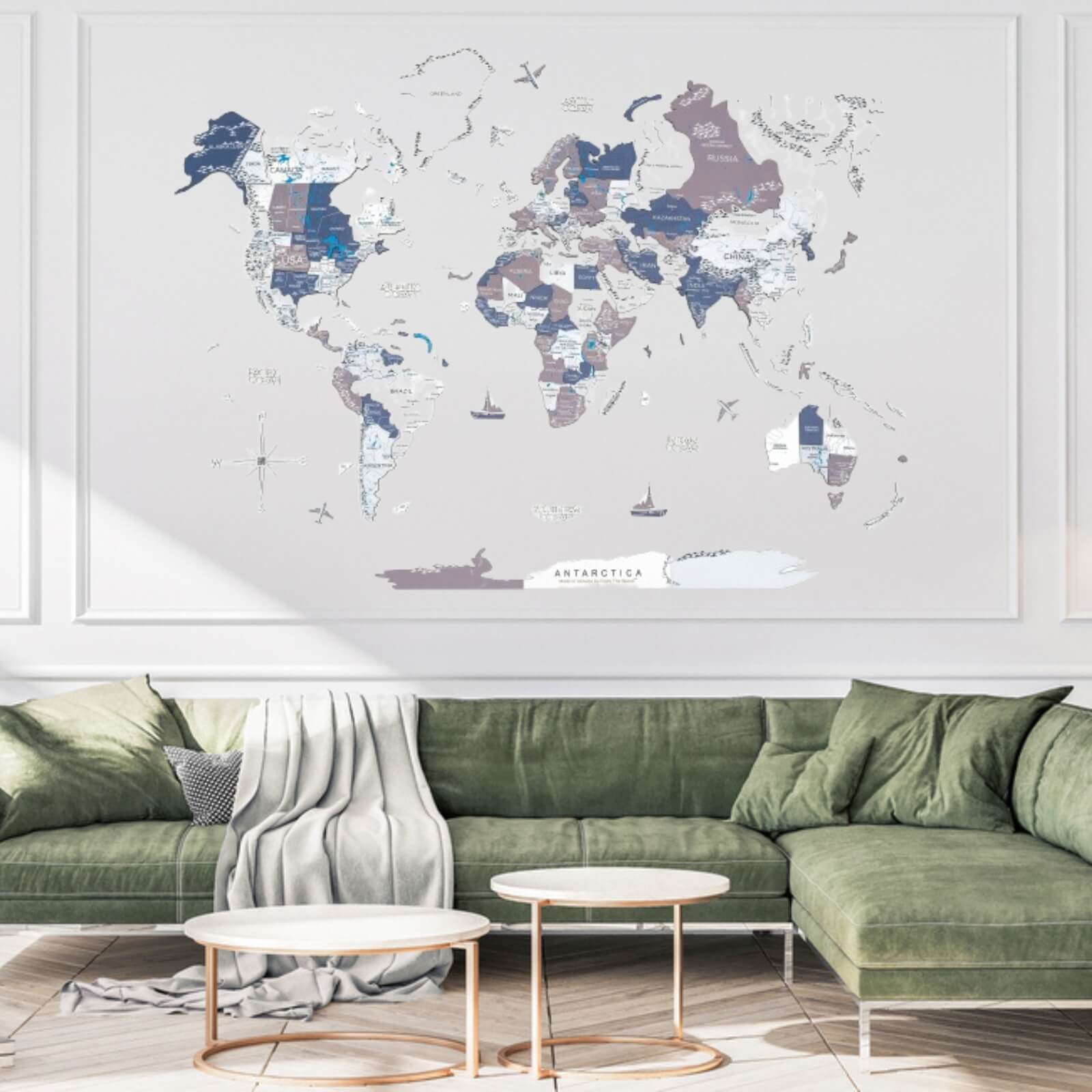 Mappa del Mondo 3D in Legno Cruise
