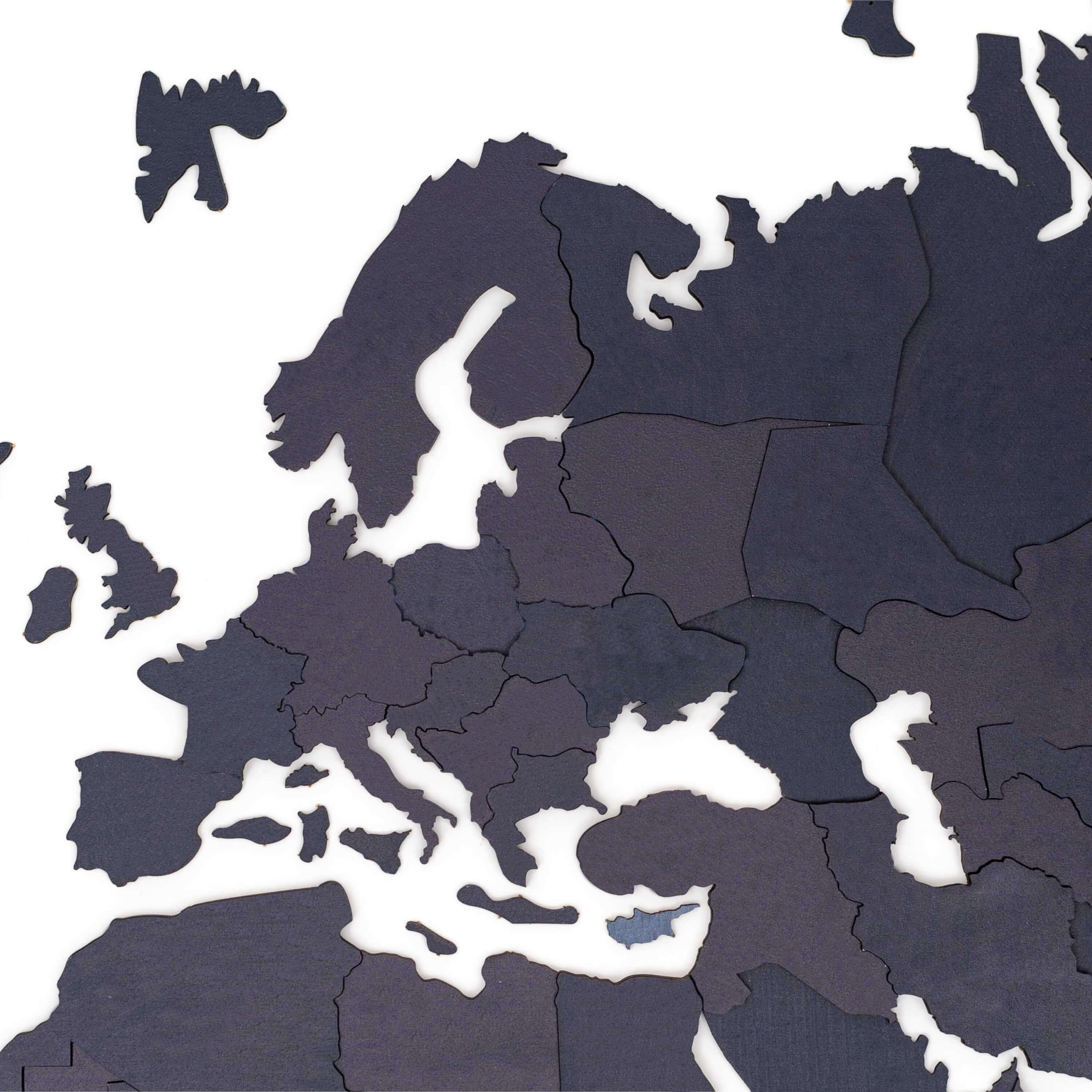 Mappa del Mondo 3D in Legno Midnight