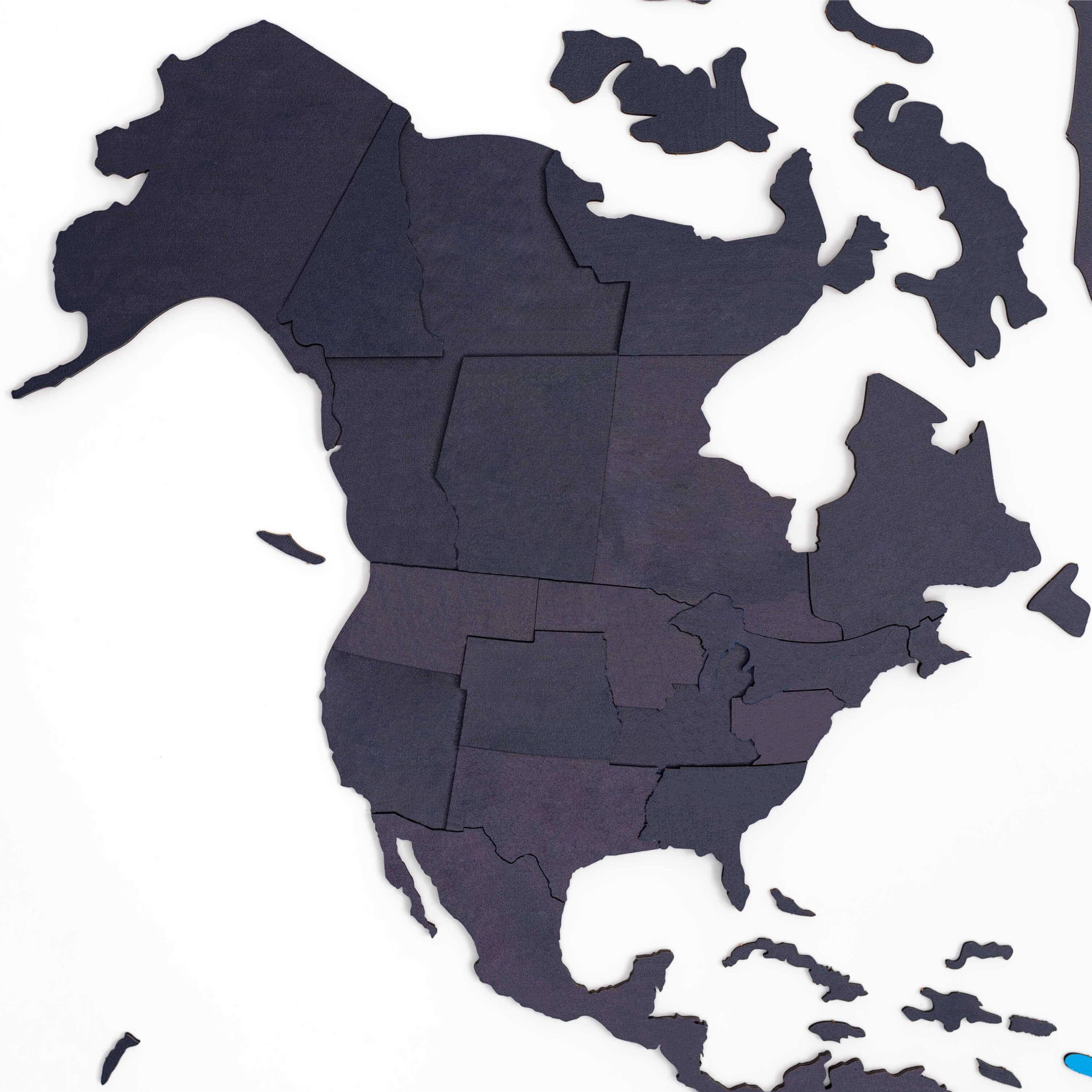 Mappa del Mondo 3D in Legno Midnight