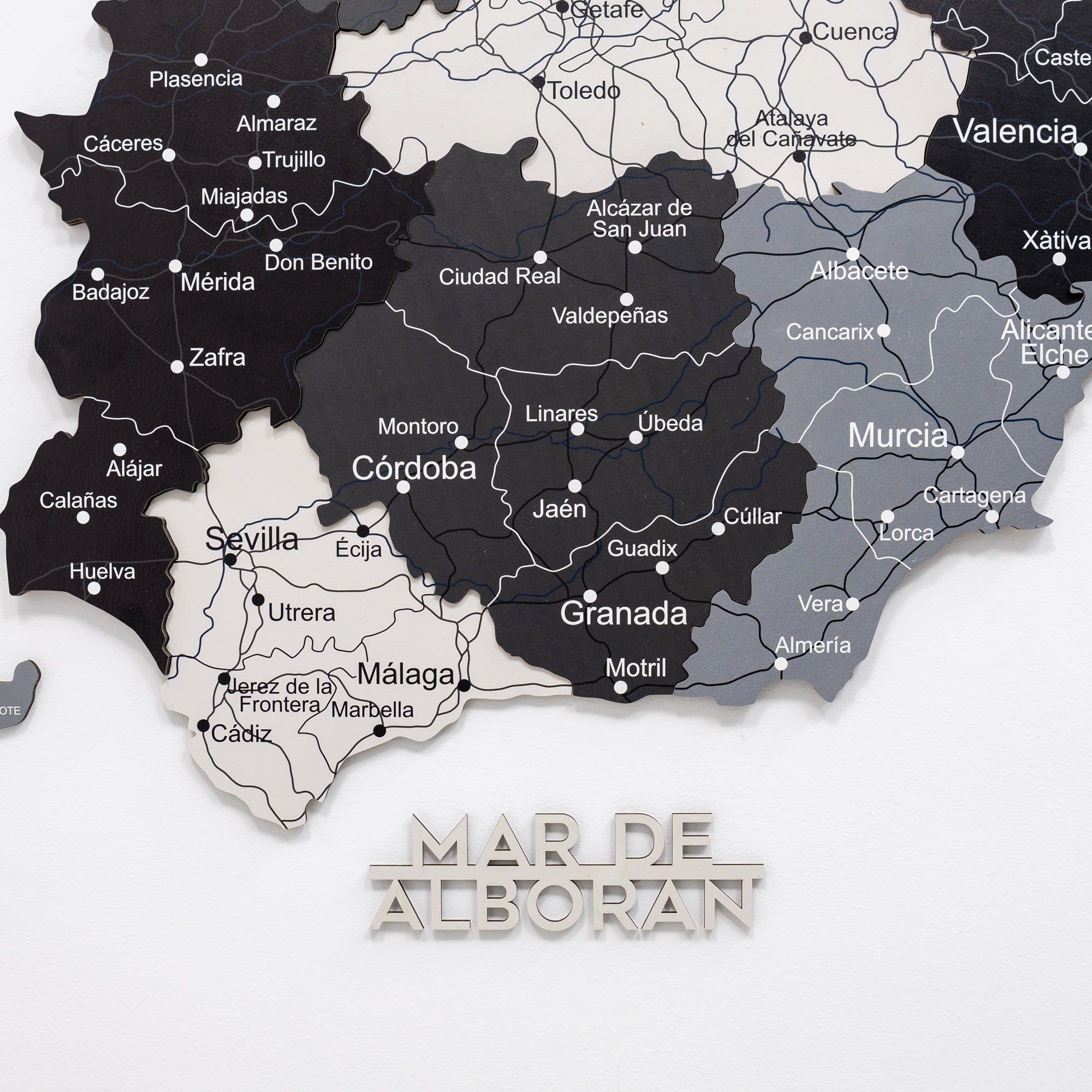 Mappa della Spagna in legno Nordik