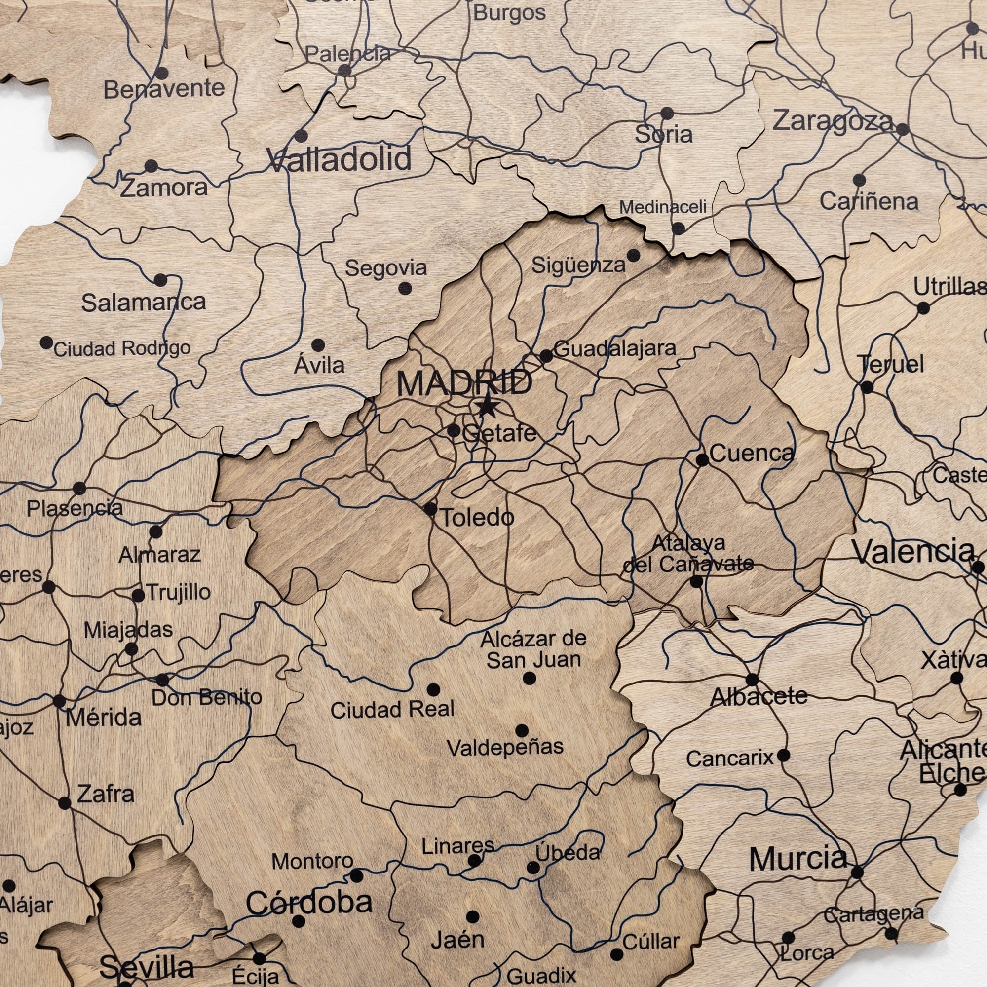 Mappa della Spagna in legno Terra