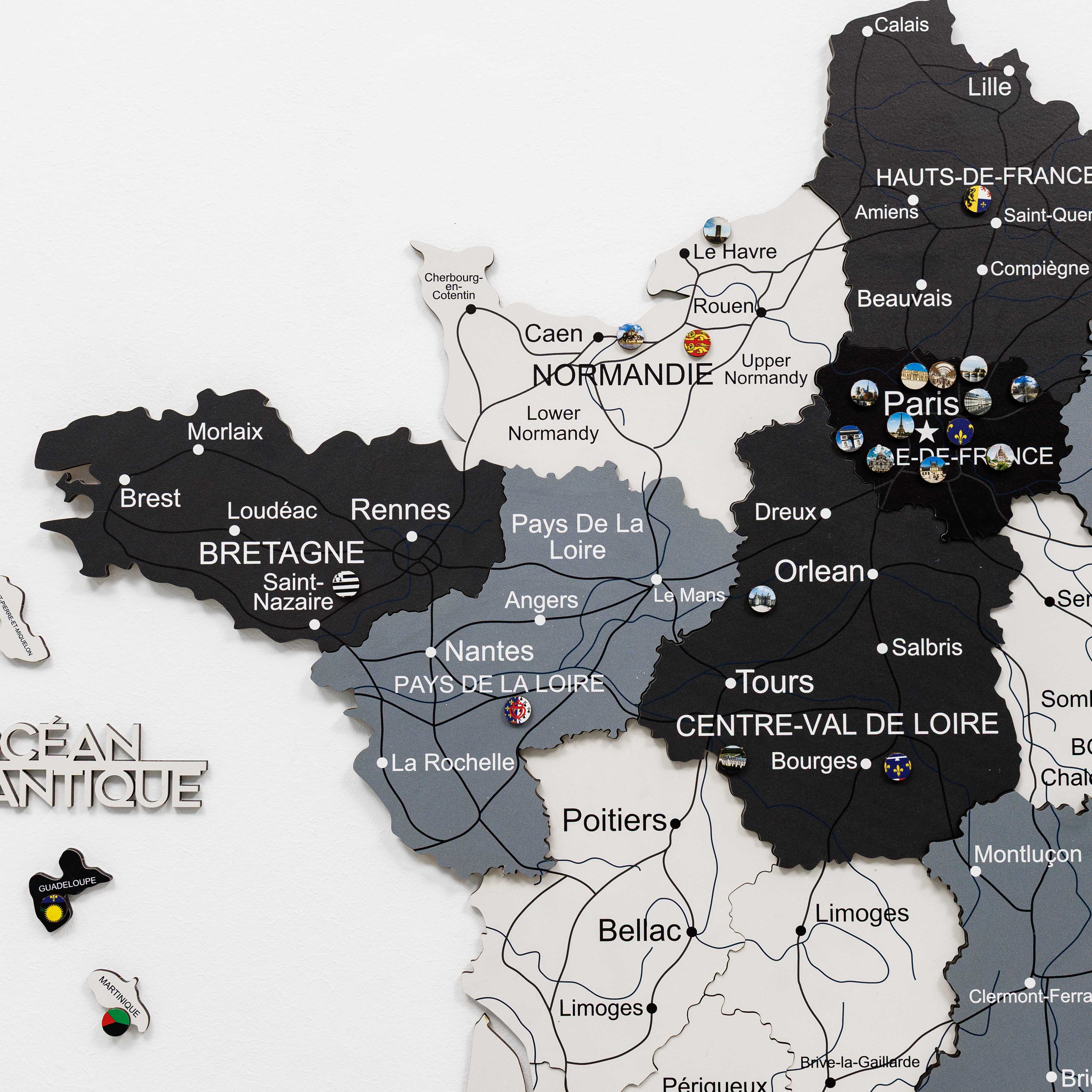 mappa della francia con regioni