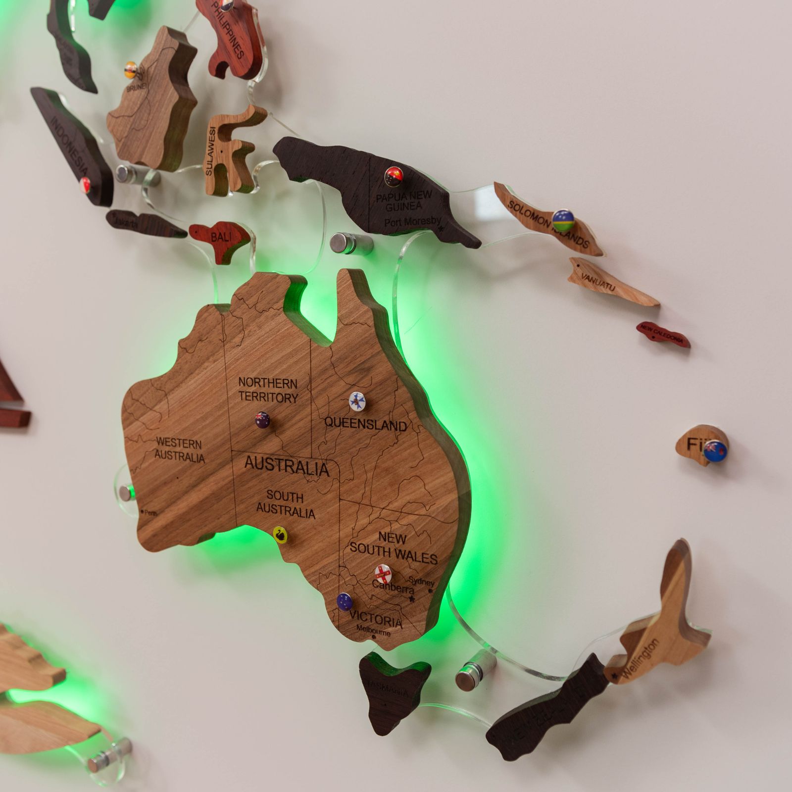 Mappa del Mondo 3D in Legno Massello