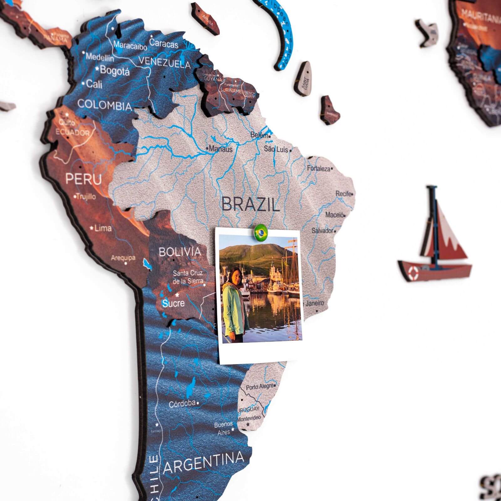 Mappa del Mondo 3D in Legno – Dune