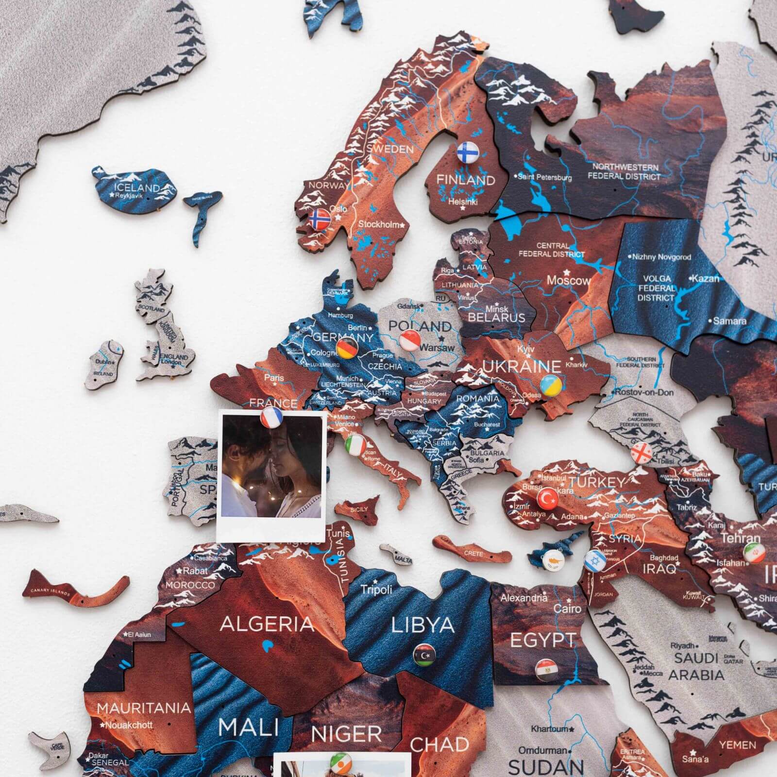 Mappa del Mondo 3D in Legno – Dune